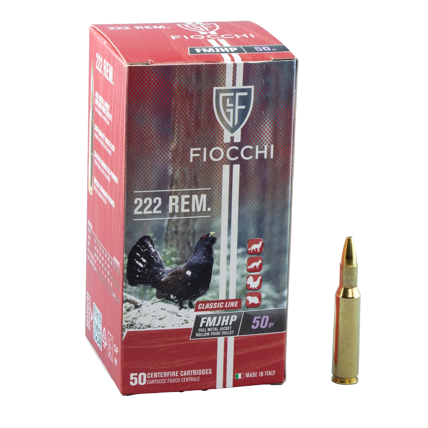 FIOCCHI 222 REMINGTON 50GR HP 50pk