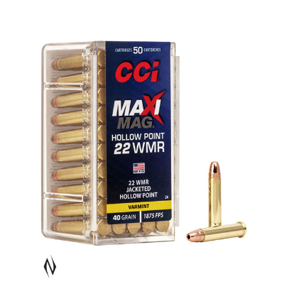 CCI 22WMR MAXI MAG 40GR JHP 1875FPS 50 PACK