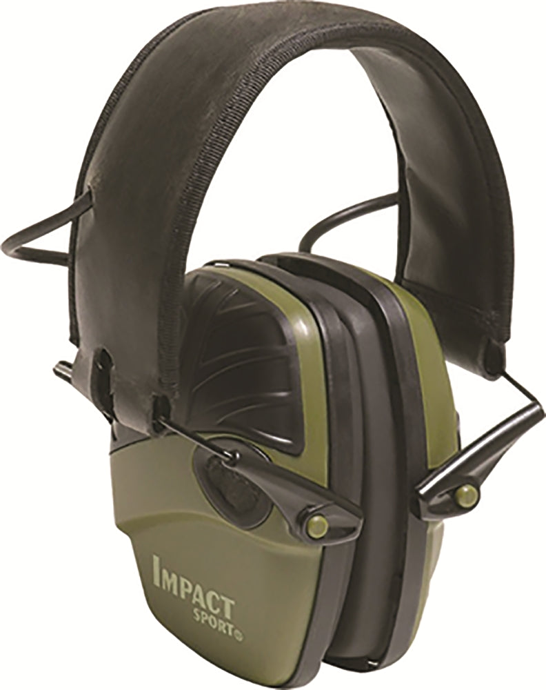 HOWARD LEIGHT IMPACT SPORT OD EAR MUFF, 24DB RATING, CLASS 4 OLIVE GREEN