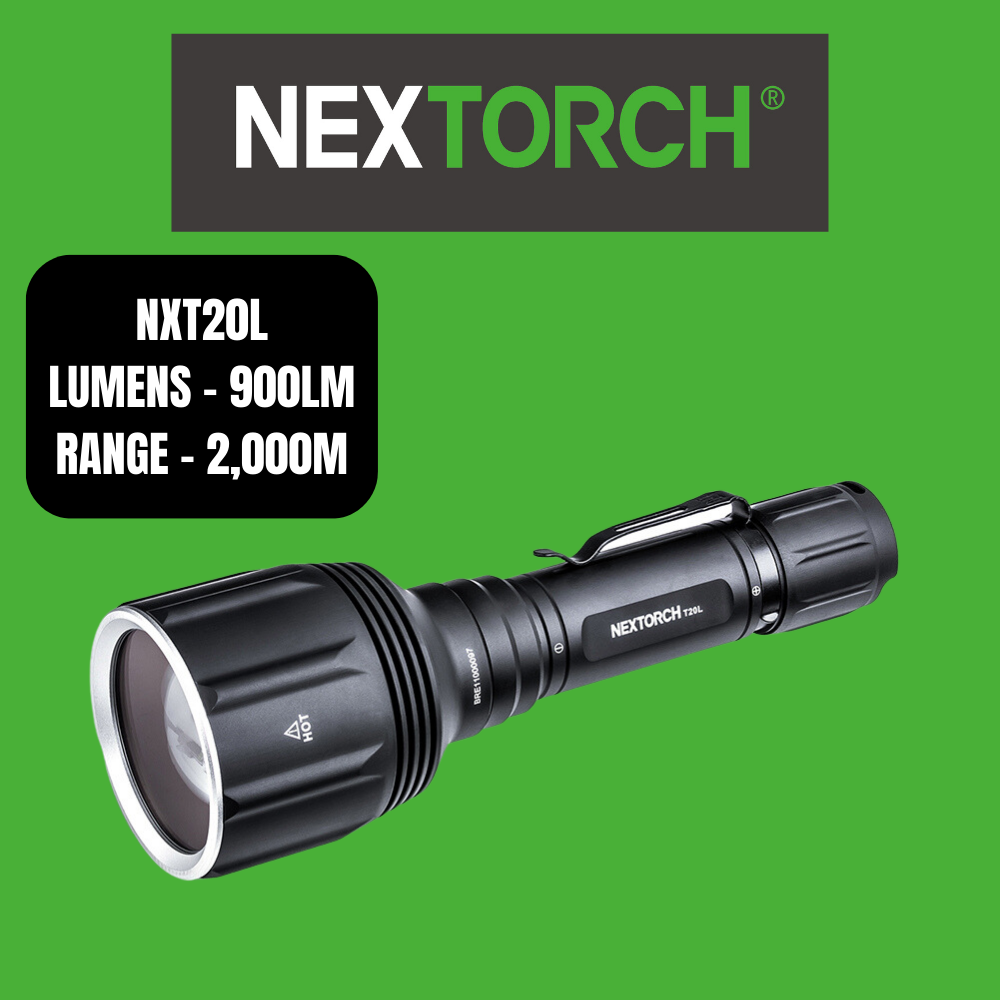 Nextorch TSeries Rechargeable Torch Ultra Long Range, Multi Function Switch, 6 Modes, LEP White Laser – NXT20L