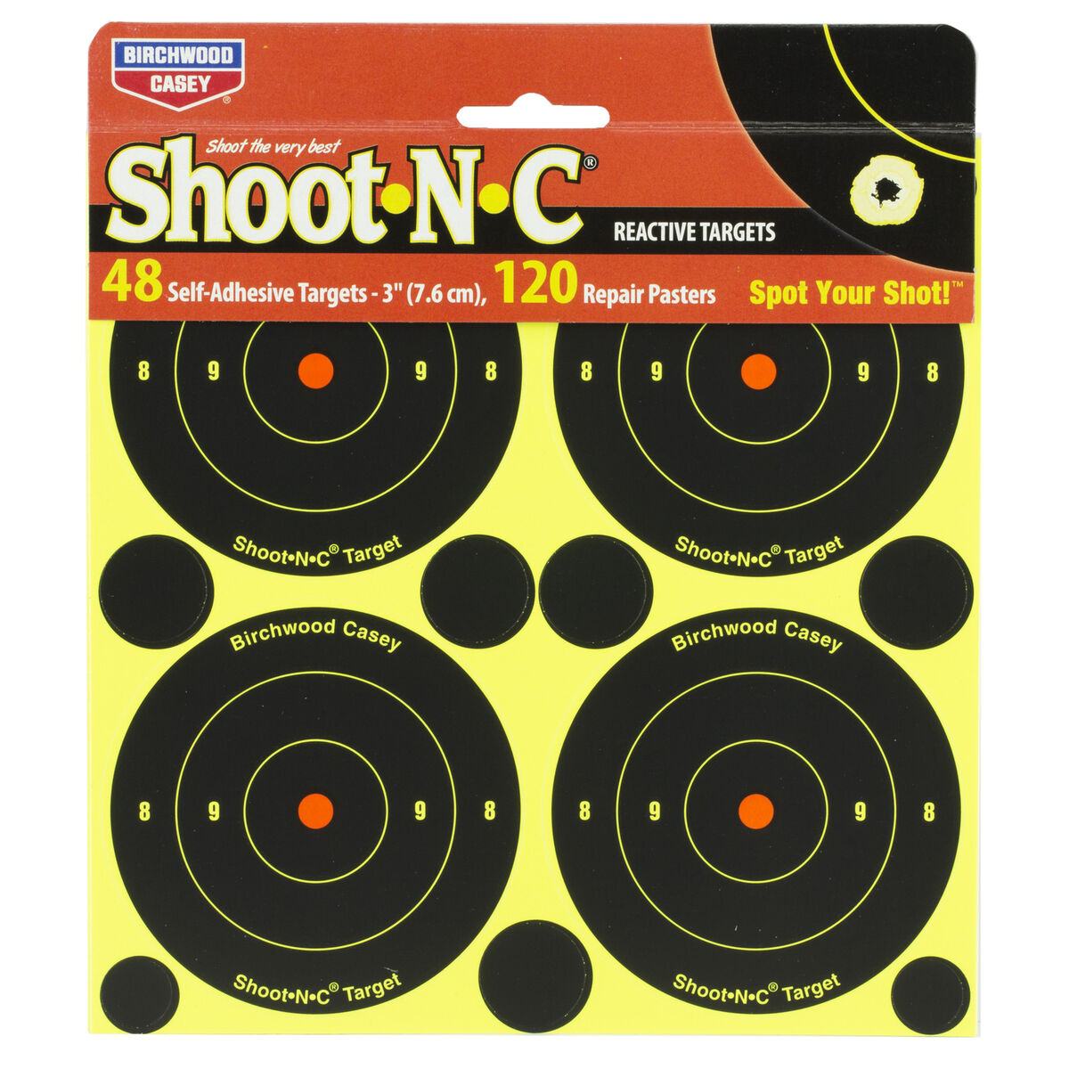 SHOOT N C 3INCH Bulls-eye Target 48 targets Birchwood